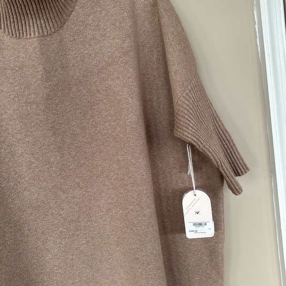 NWT KERISMA OVERSIZED BOXY DRESS SCULPTURAL RIB TURTLENECK FITTED 3/4 SLEEVES - Picture 3 of 16